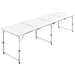 Sammenleggbart campingbord høydejusterbar aluminium 240 x 60 cm vidaXL