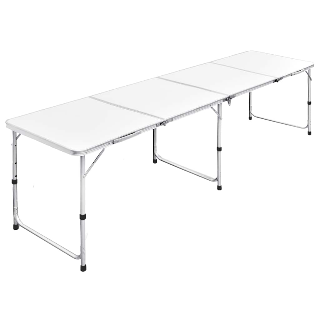 Sammenleggbart campingbord høydejusterbar aluminium 240 x 60 cm vidaXL