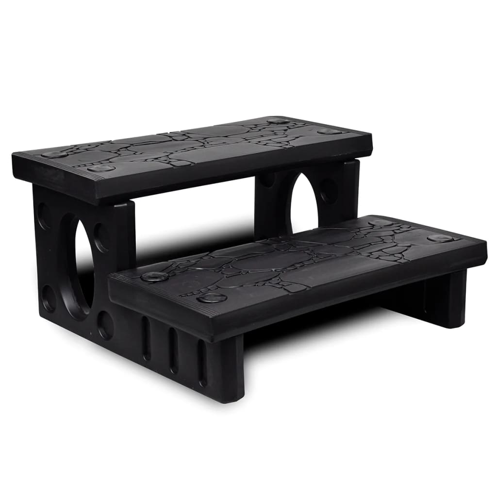 Trapp for badestamp/spa/badekar svart vidaXL