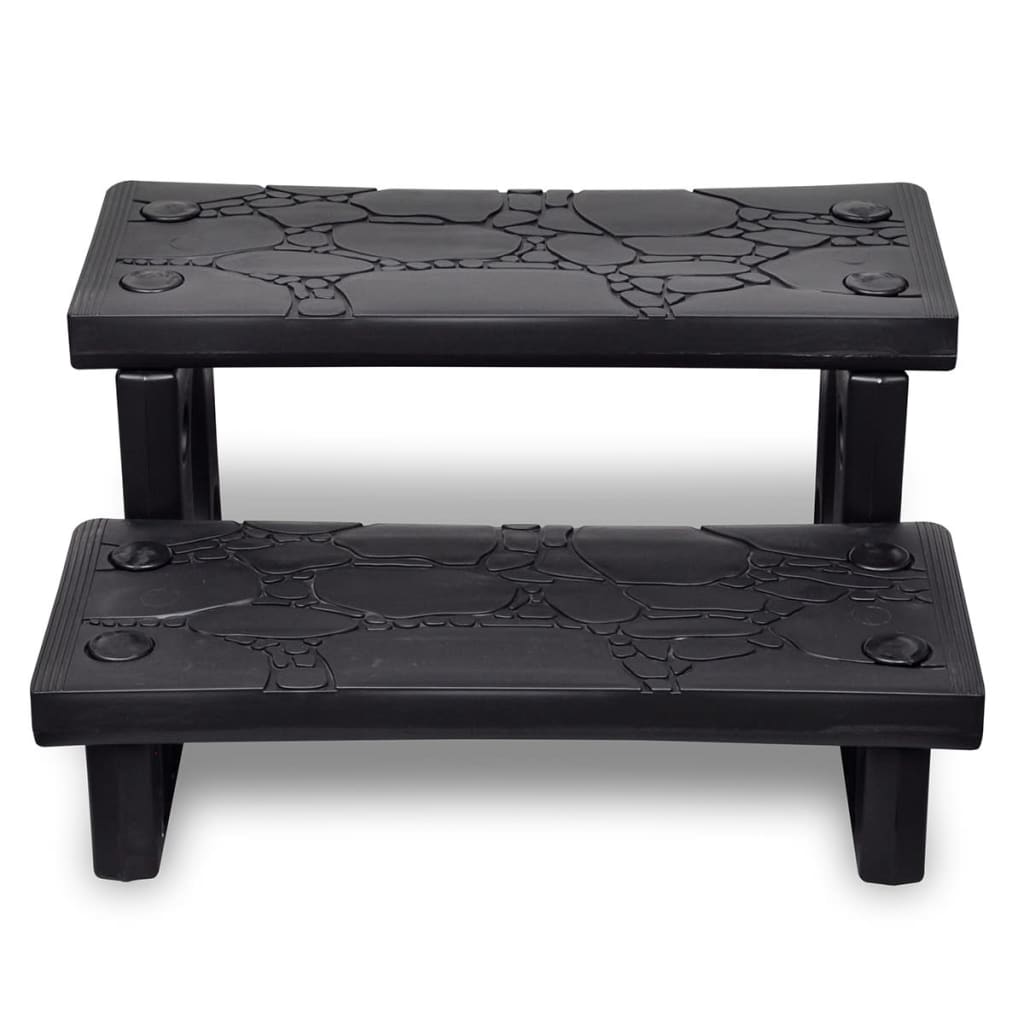 Trapp for badestamp/spa/badekar svart vidaXL