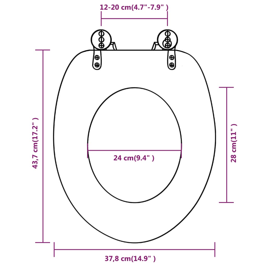 Toalettsete med MDF Lokk Gammelt Treverk Design