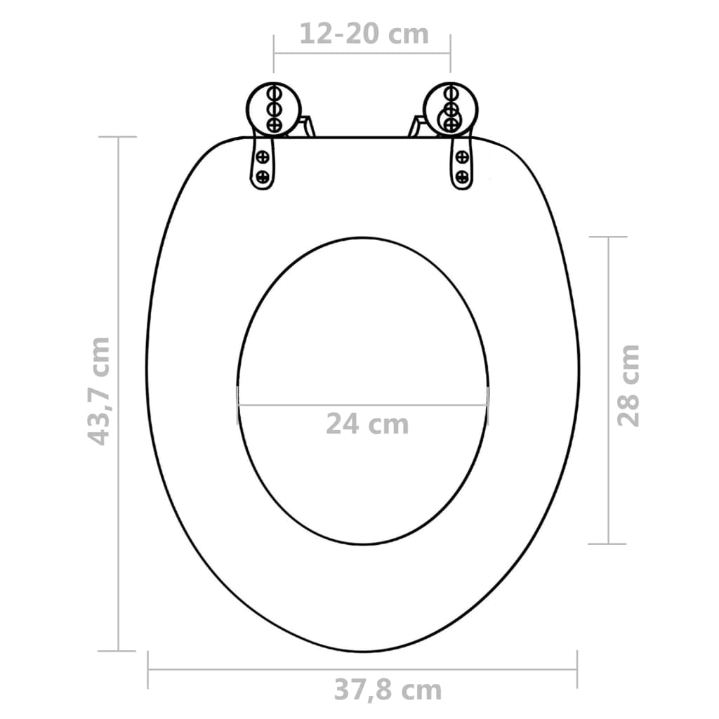 Toalettsete med MDF Lokk Vanndråpe Design