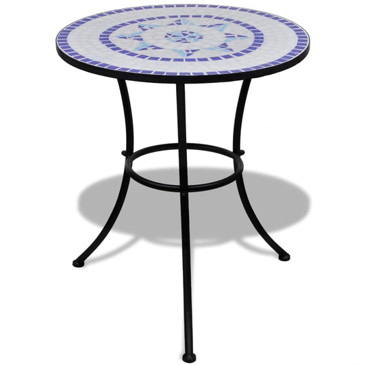 Bistrobord blå og hvit 60 cm mosaikk