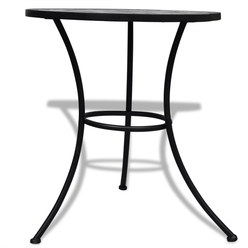 Bistrobord svart og hvitt 60 cm mosaikk