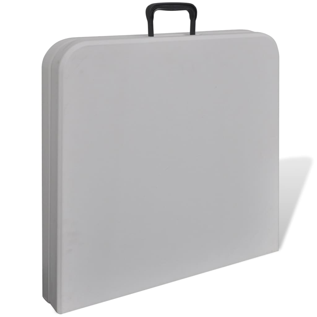 Sammenleggbart hagebord 122 cm HDPE hvit vidaXL