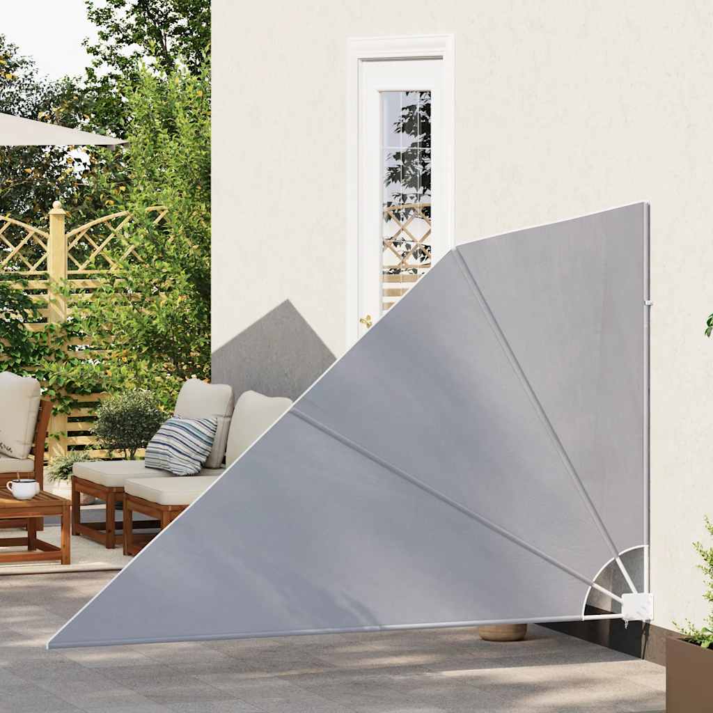 Sammenleggbar sidemarkise for balkong grå 160x240 cm