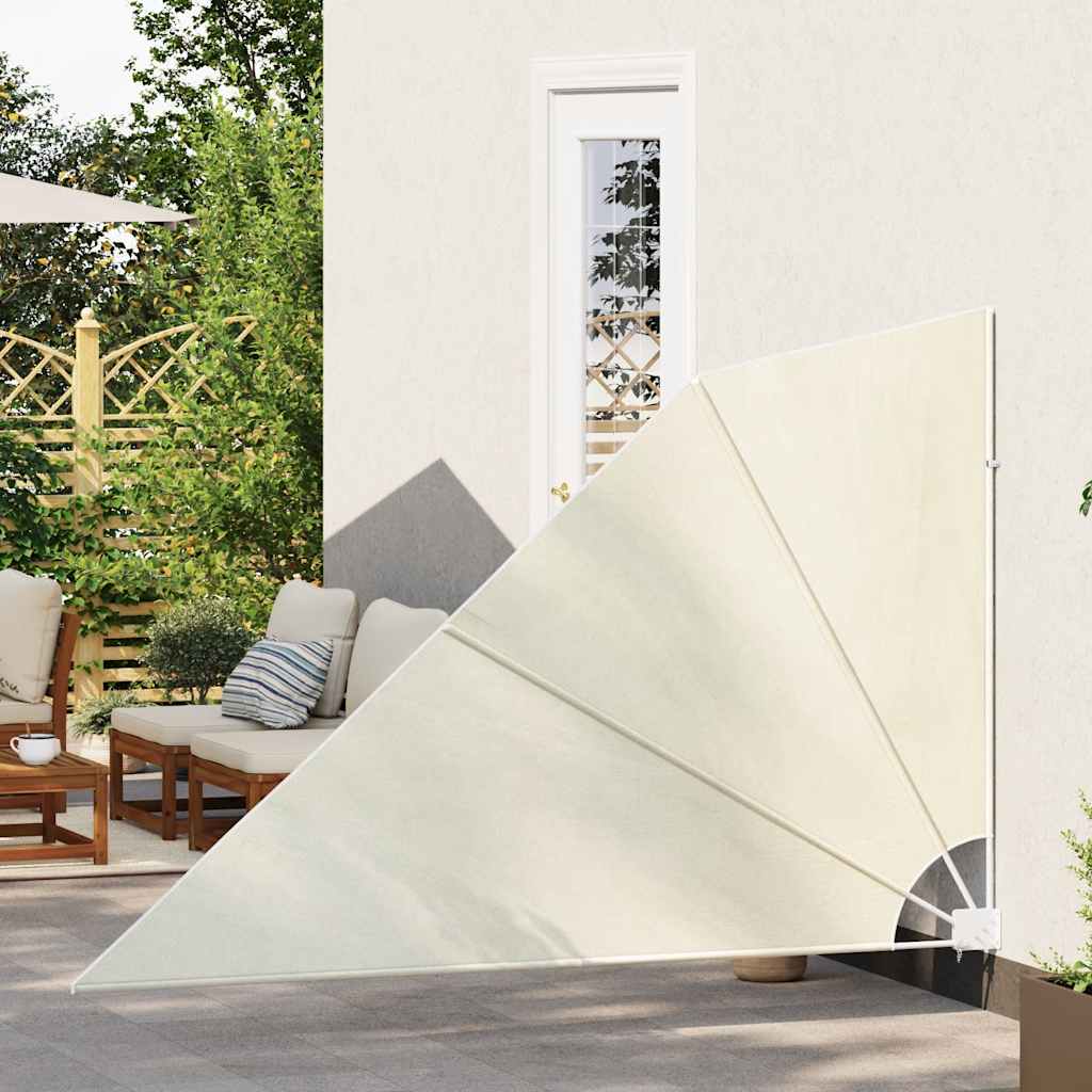Sammenleggbar sidemarkise for balkong krem 160x240 cm