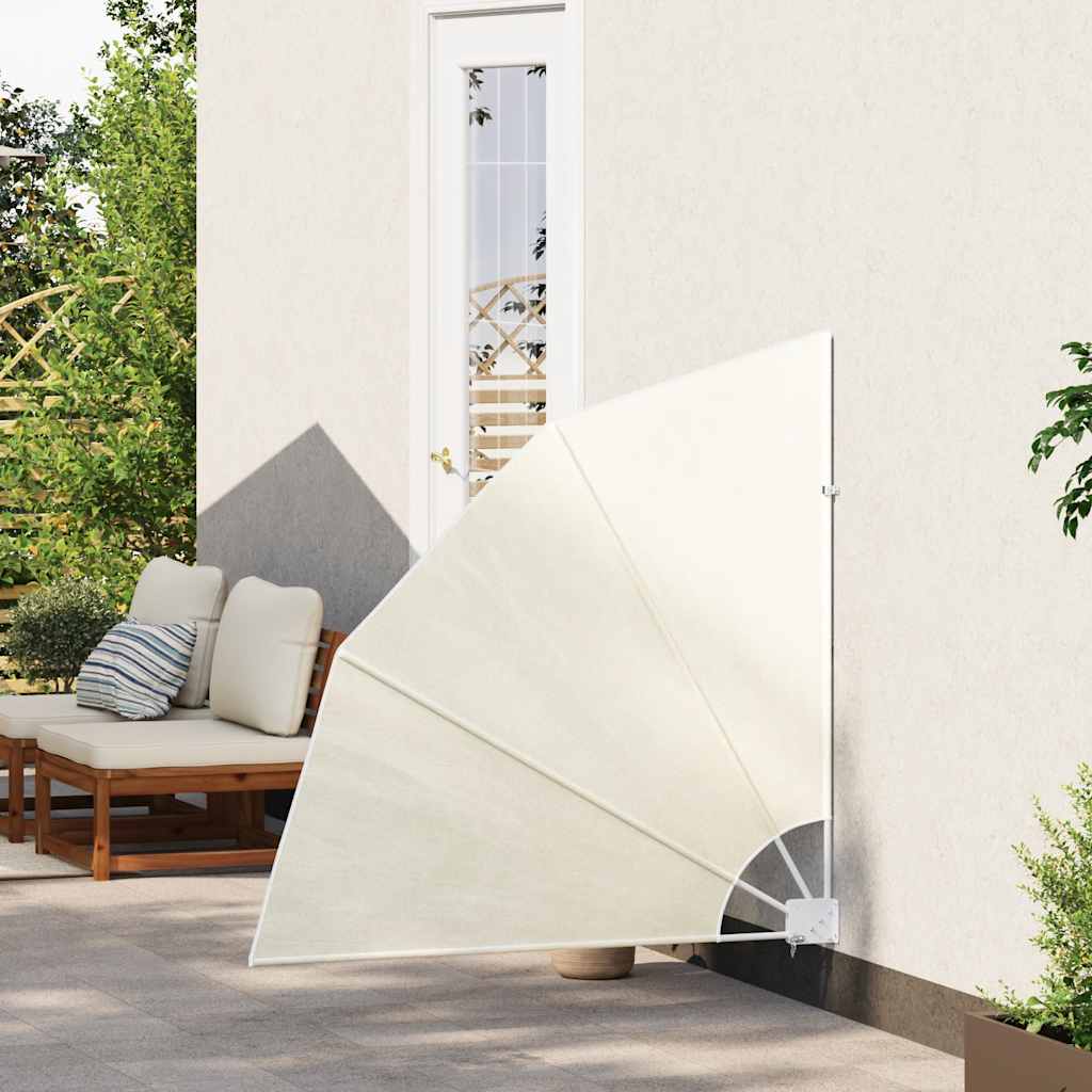 Sammenleggbar sidemarkise for balkong krem 140x140 cm