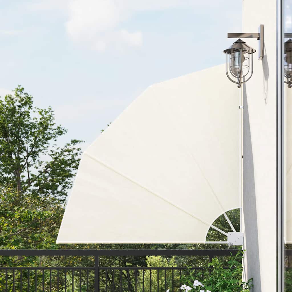 Sammenleggbar sidemarkise for balkong krem 140x140 cm