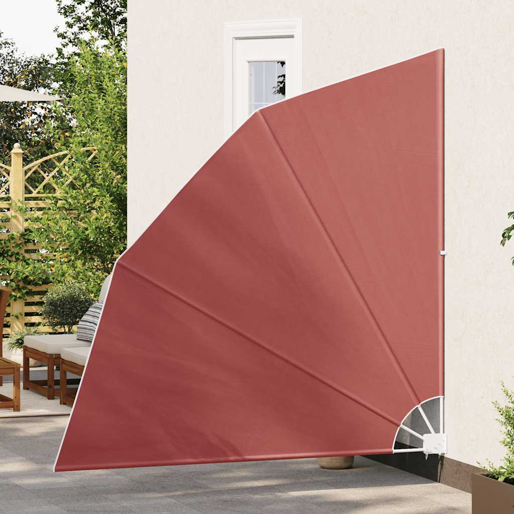 Sammenleggbar sidemarkise for balkong terrakotta 210x210 cm
