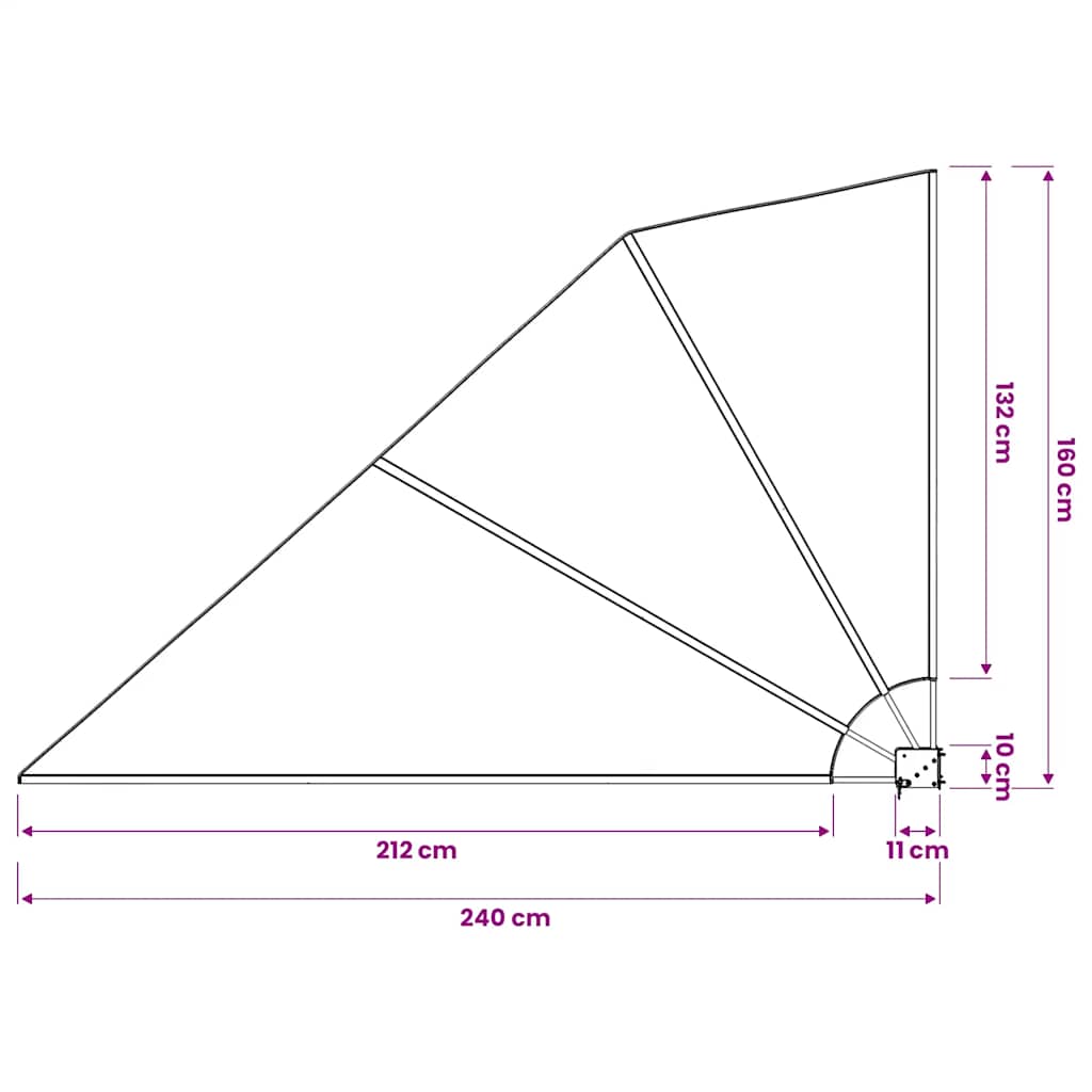 Sammenleggbar sidemarkise for balkong terrakotta 160x240 cm