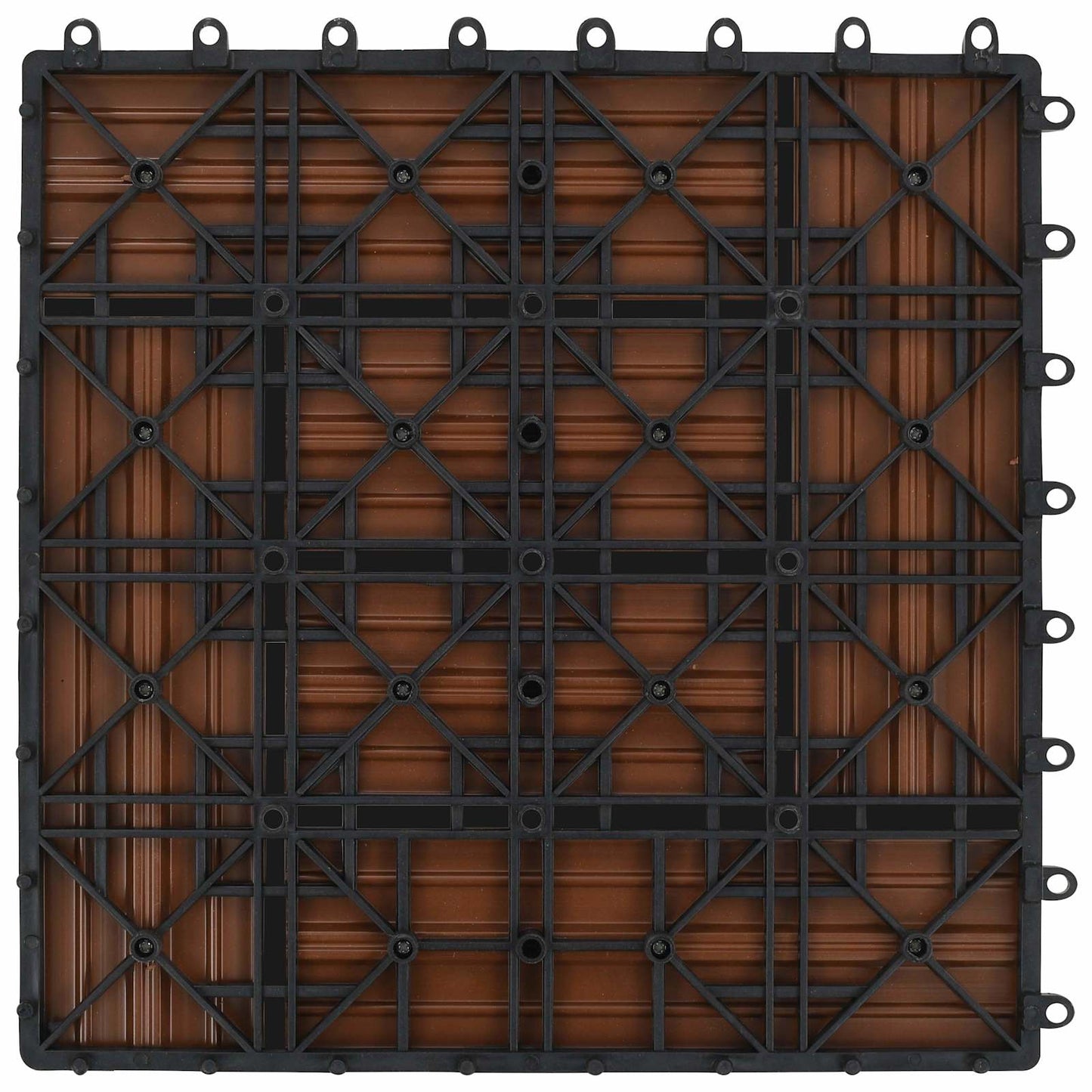 Terrasseflis 11 pcs Brun 30 x 30 cm WPC