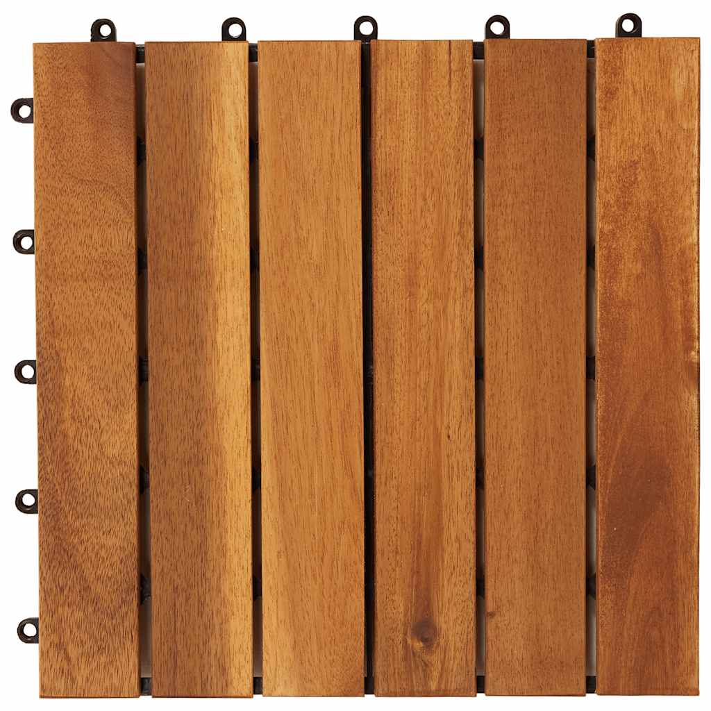 10stk Akasie Terrassefliser 30 x 30 cm Vertikal Mønster
