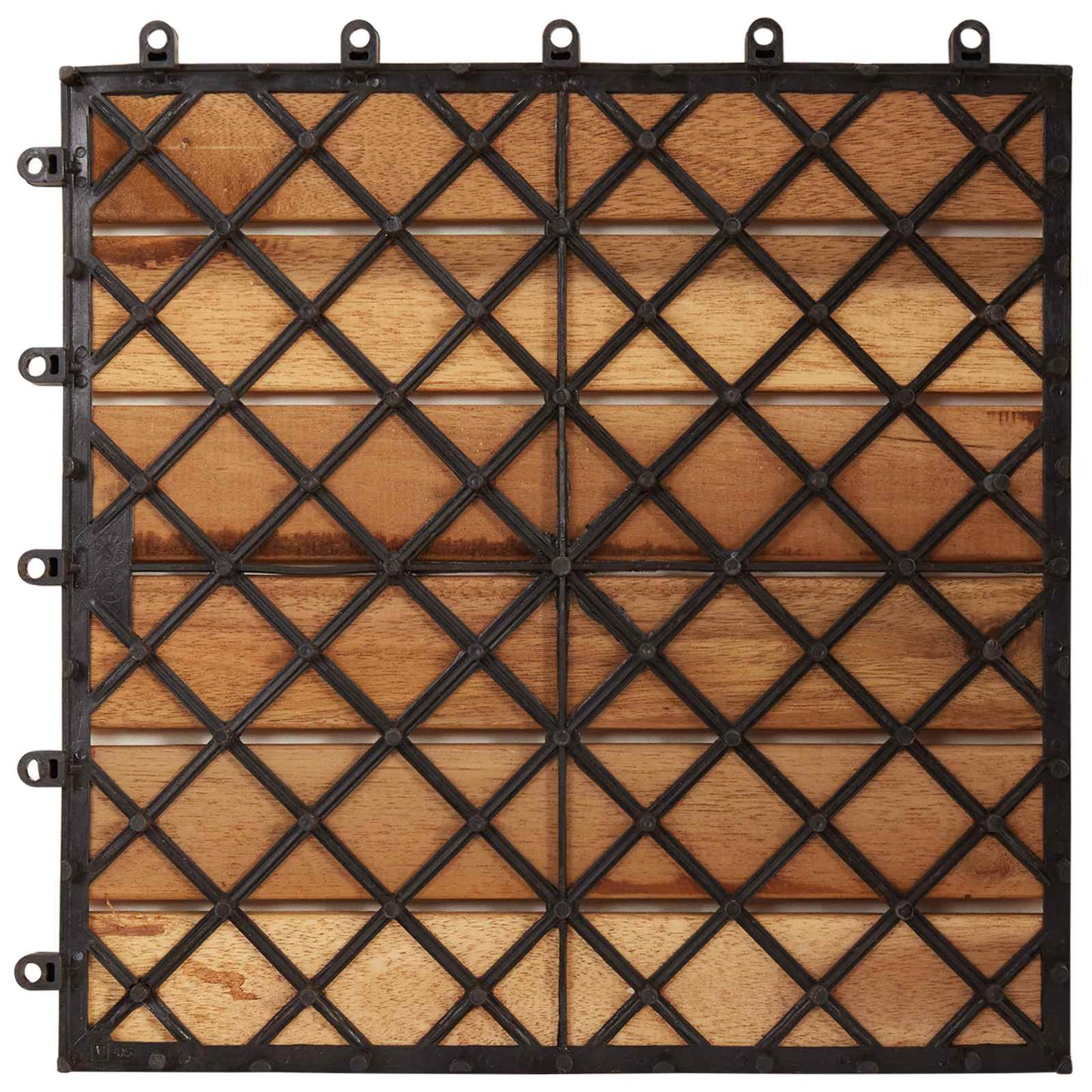 Terrasseflis 10 pcs Brun 30 x 30 cm Acacia Hardtre