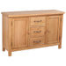 Skjenk med 3 skuffer stor 110x33,5x70 cm heltre eik vidaXL