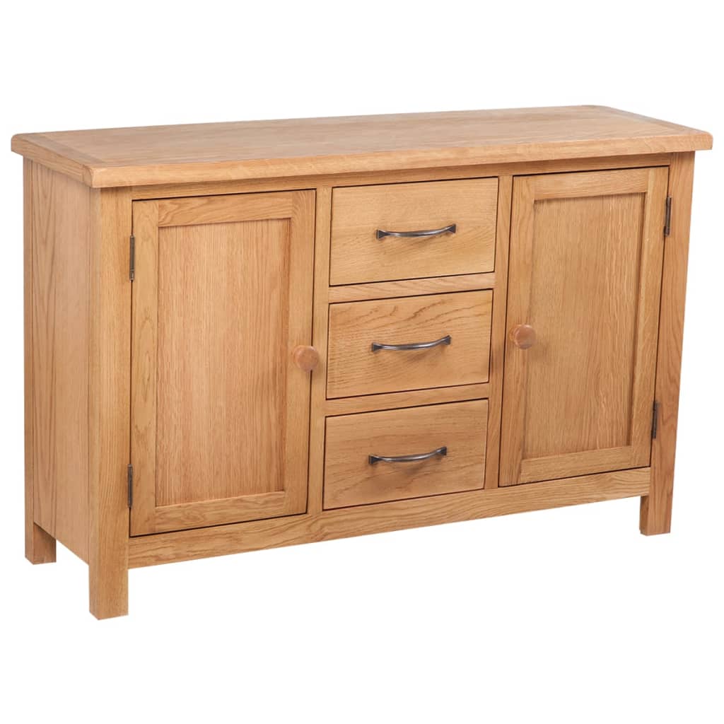 Skjenk med 3 skuffer stor 110x33,5x70 cm heltre eik vidaXL
