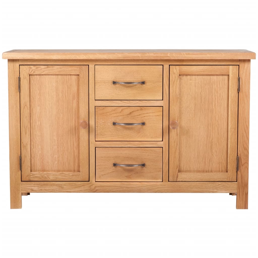 Skjenk med 3 skuffer stor 110x33,5x70 cm heltre eik vidaXL