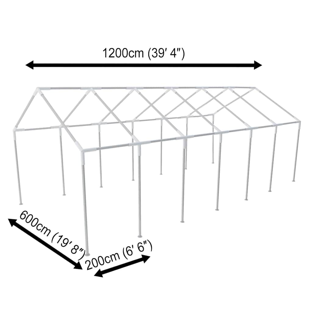 Festtelt hvit 12 x 6 m