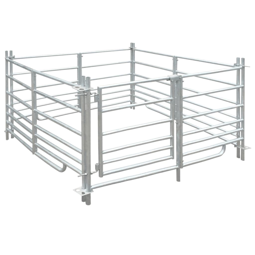 Sauebinge 4 paneler galvanisert stål 137 x 137 x 92 cm vidaXL