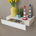 Flytende vegghyller 2 stk MDF bok/DVD-oppbevaring hvit