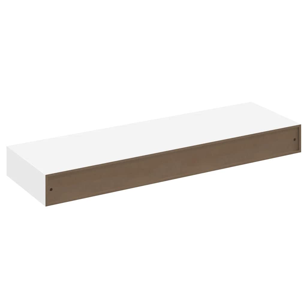 Flytende vegghyller 2 stk MDF bok/DVD-oppbevaring hvit
