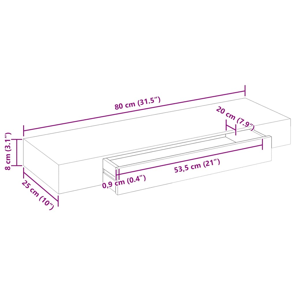 Flytende vegghyller 2 stk MDF bok/DVD-oppbevaring hvit