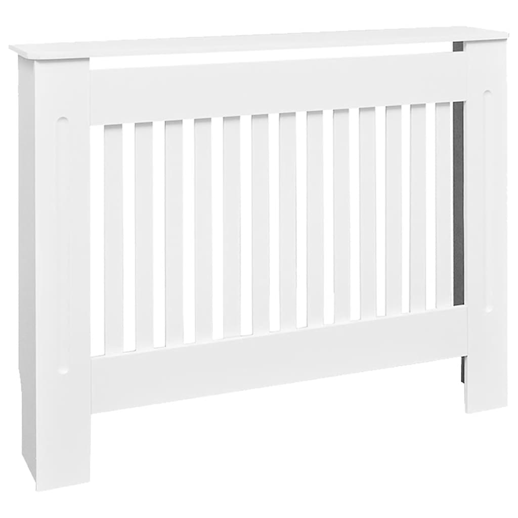 Hvit konstruert tre Radiator benk/bord varmekabinett 112 cm