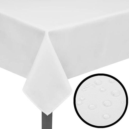 5 Hvite bordduker 190 x 130 cm