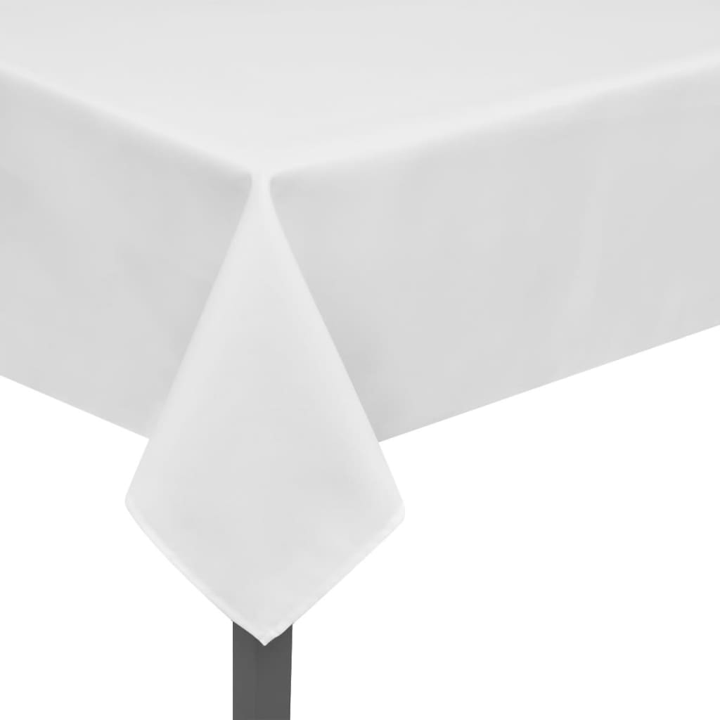 5 Hvite bordduker 250 x 130 cm