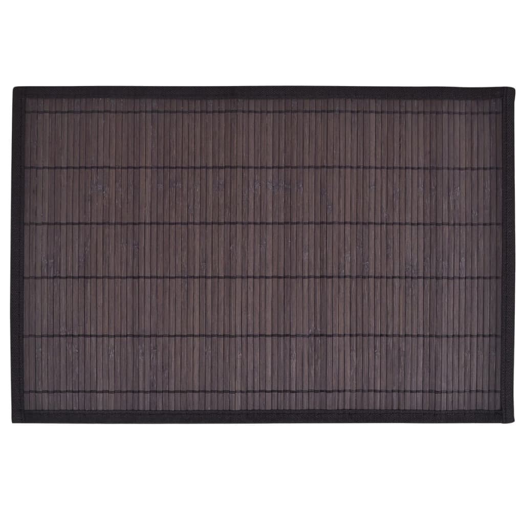 6 Bambus kuvertbrikker 30 x 45 cm, mørkebrun