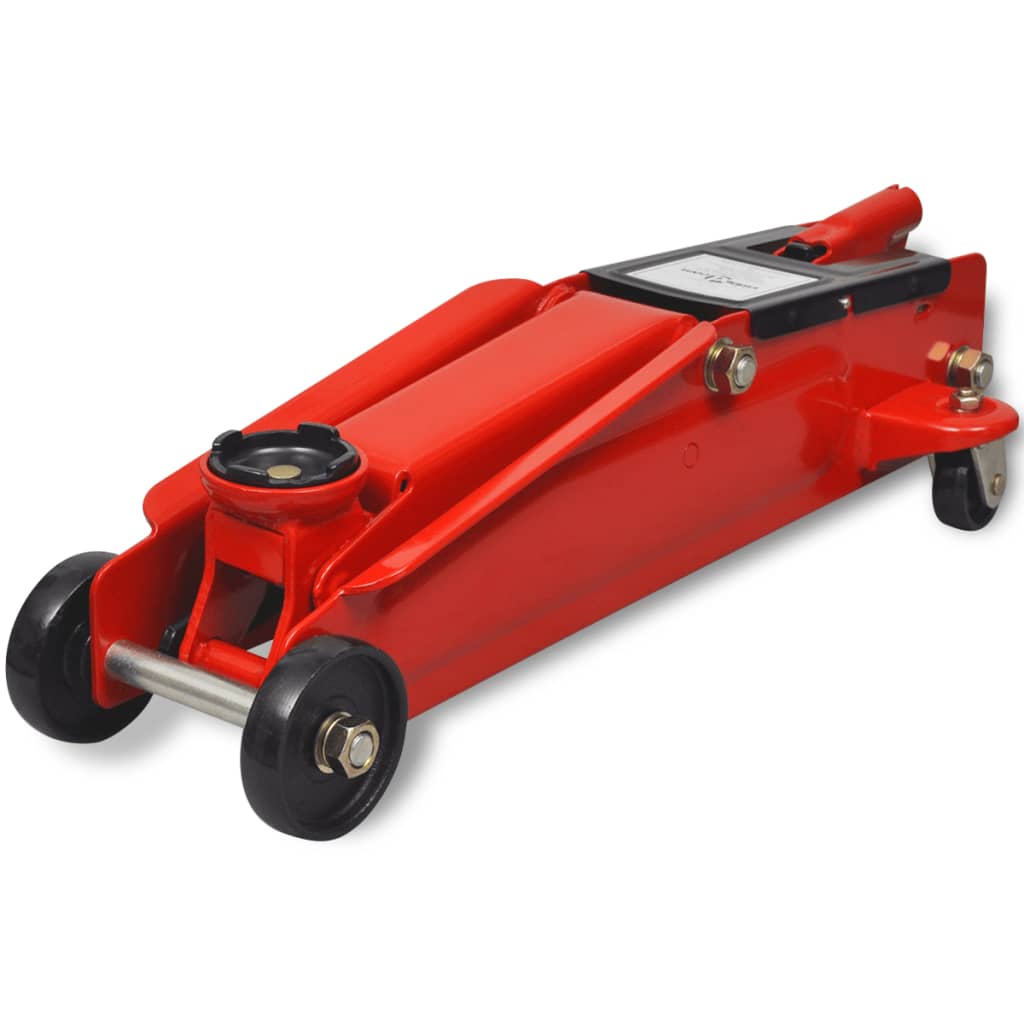 Lavprofil hydraulisk gulv jekk 3 tonn, rød