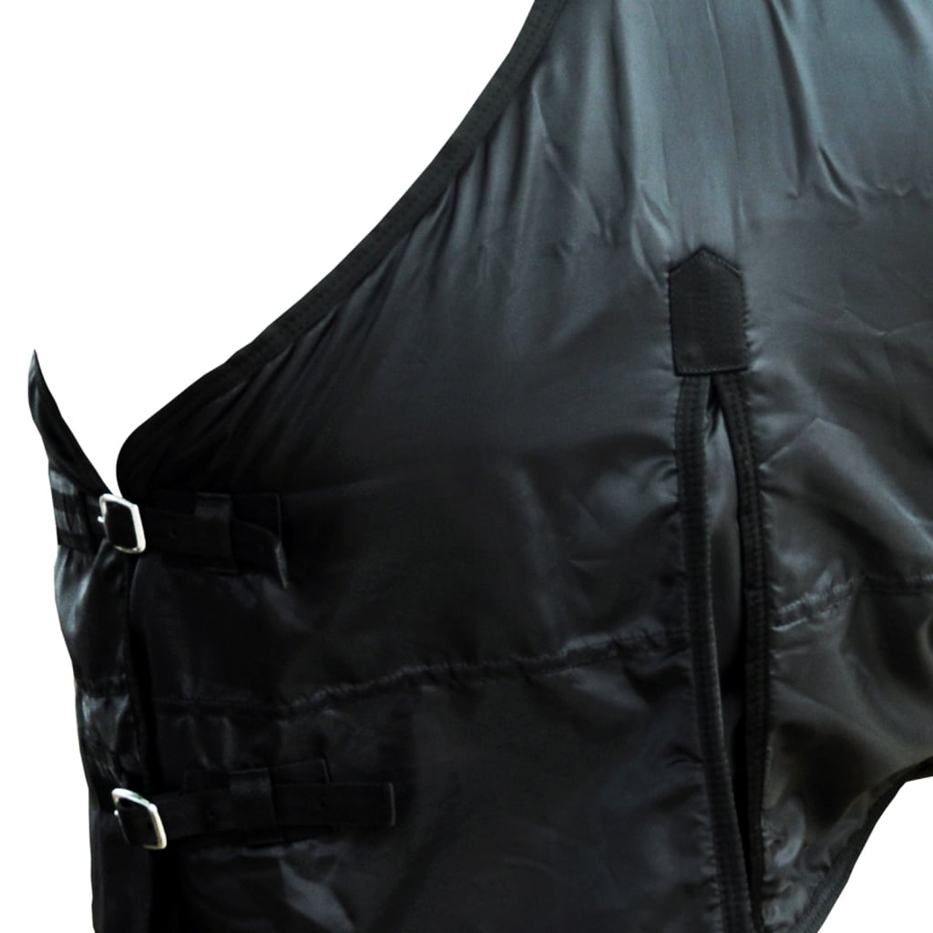 Fleeceteppe med dobbelt lag og gjorder 125 cm, svart