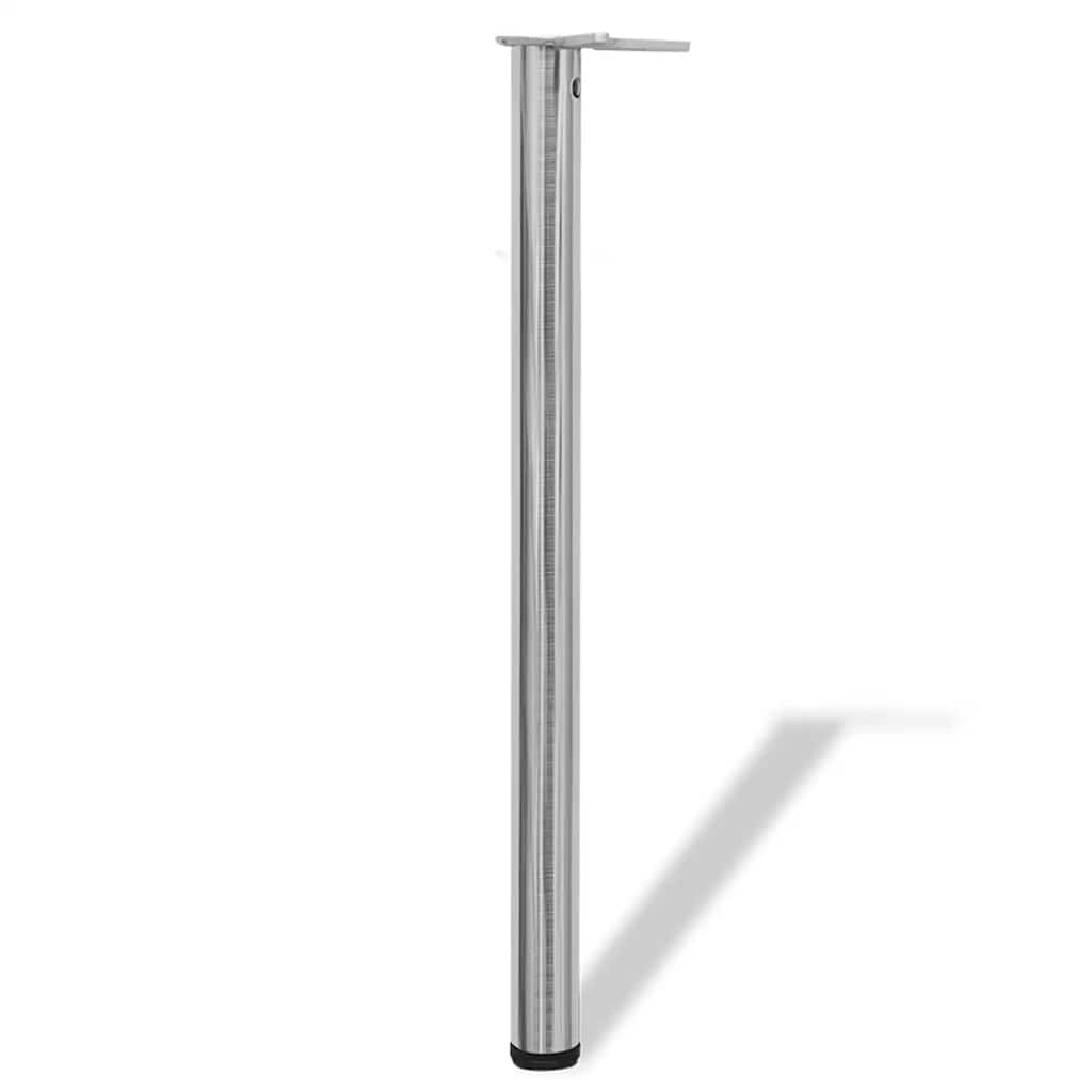 4 justerbare Bordben børstet nikkel 870 mm