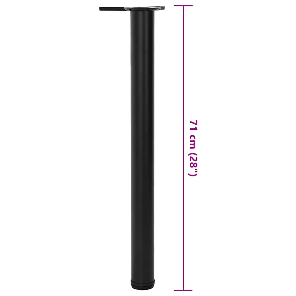 4 justerbare Bordben Sort 710 mm
