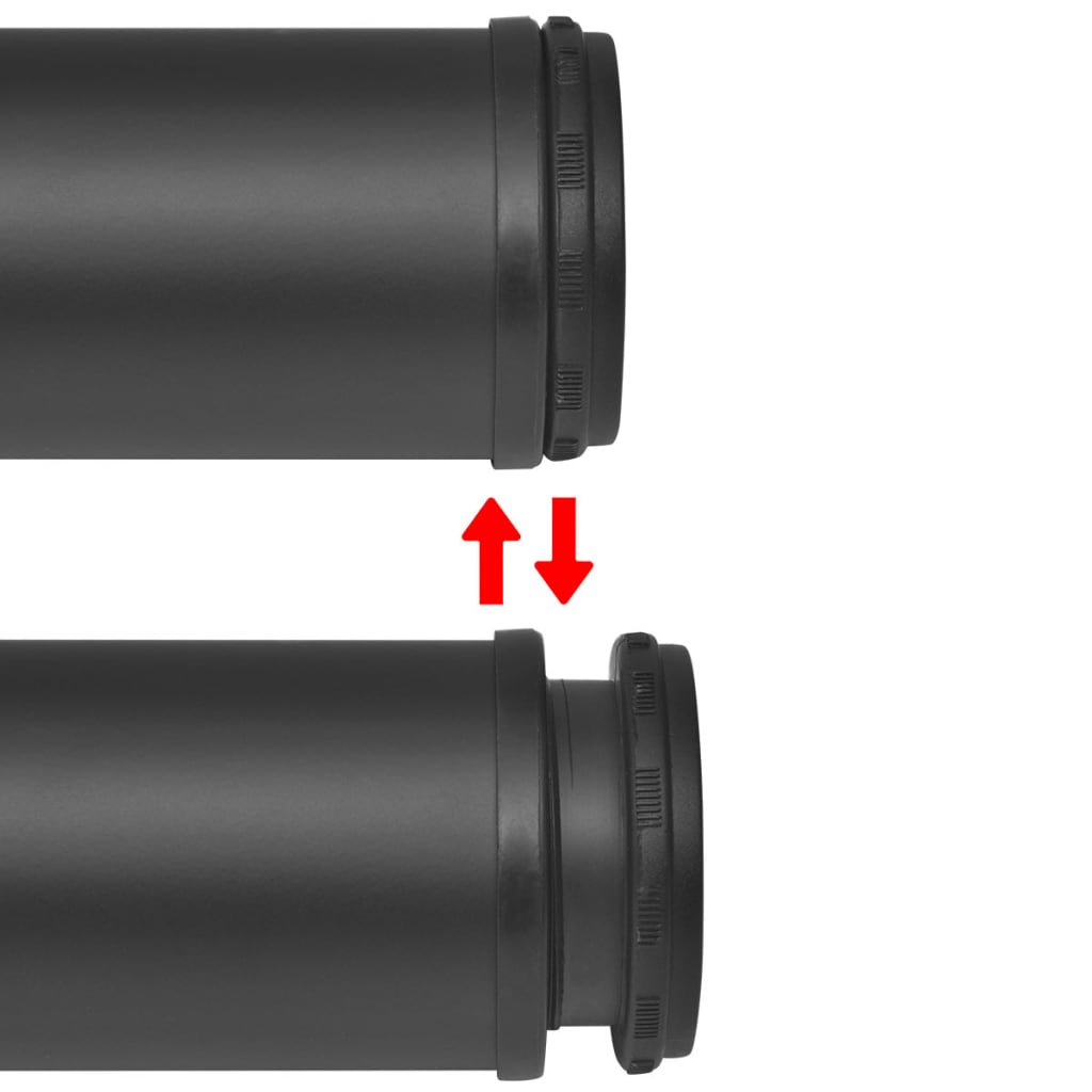 4 justerbare Bordben Sort 870 mm