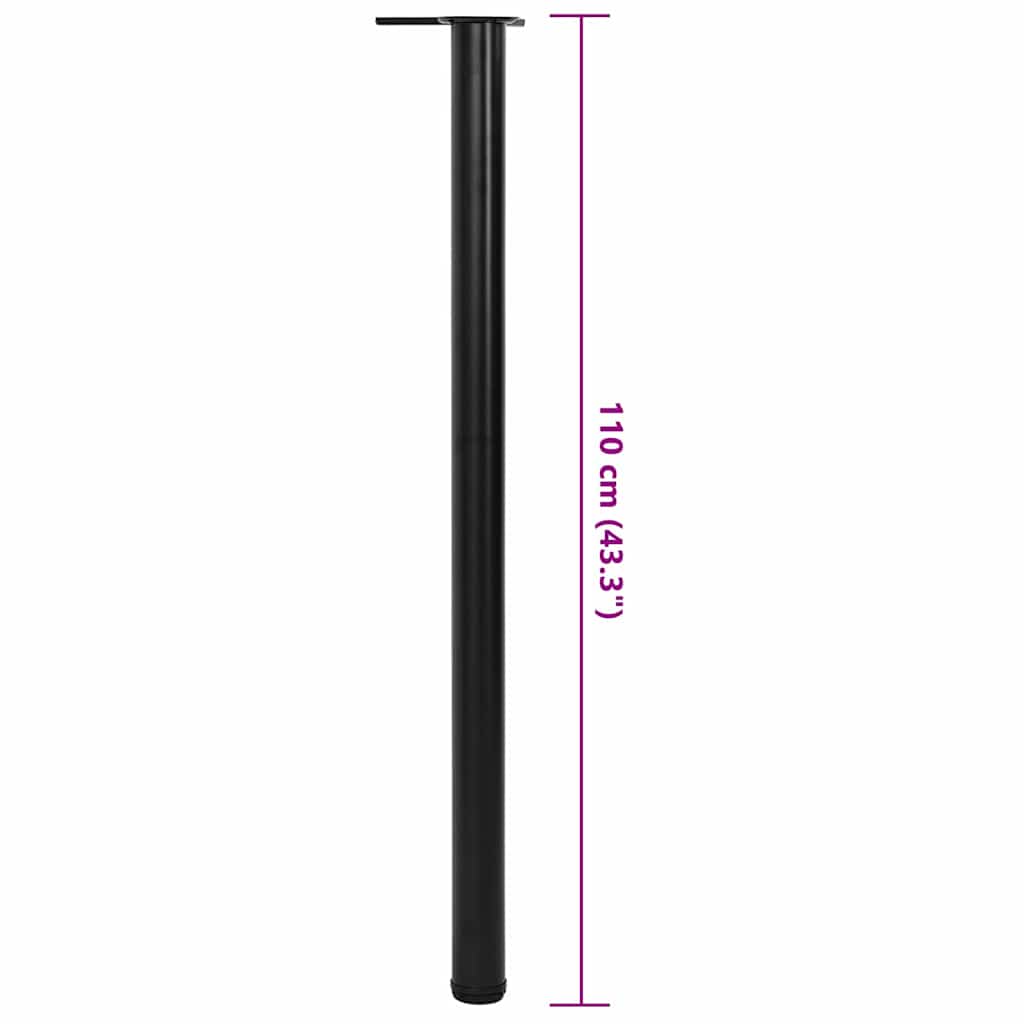 4 Height justerbare Bordben Sort 1100 mm