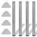 4 Height justerbare Bordben Børstet nikkel 710 mm
