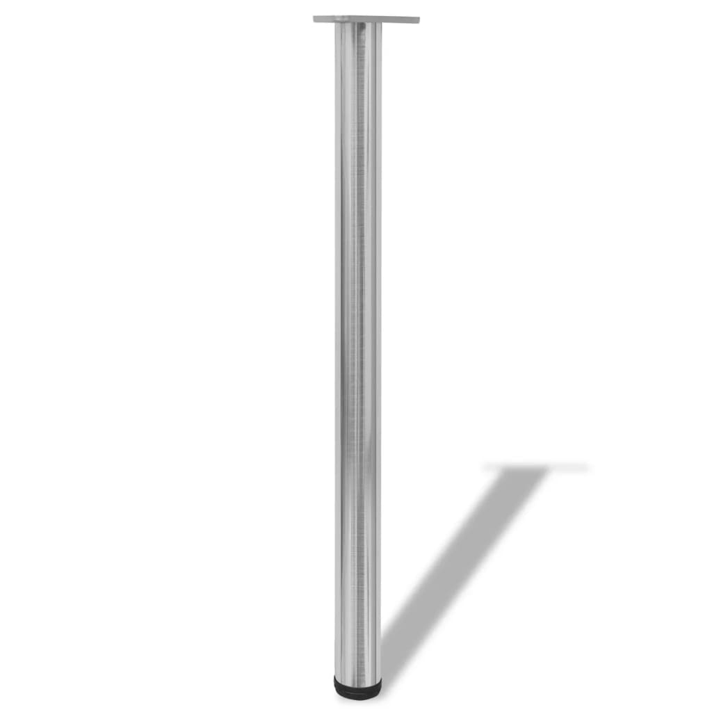 4 justerbare Bordben børstet nikkel 870 mm