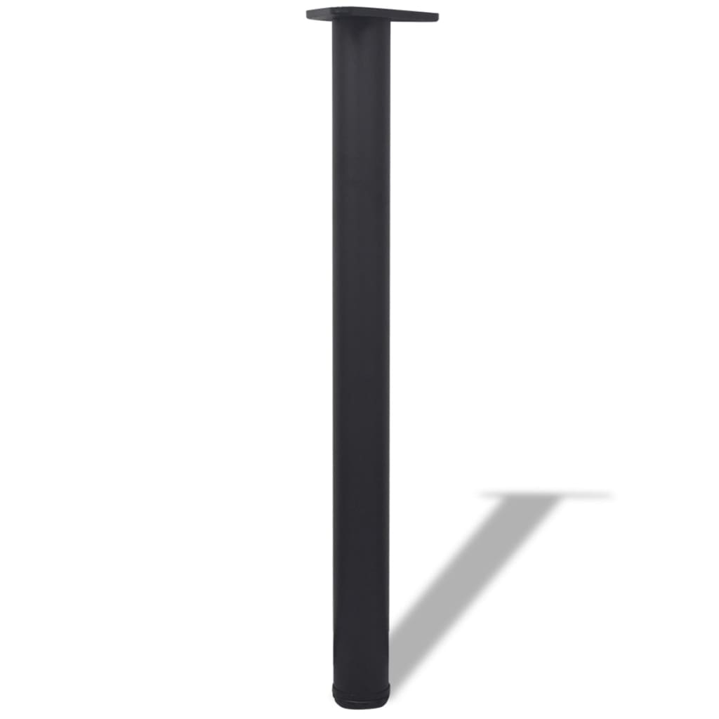 4 Height justerbare Bordben Sort 710 mm