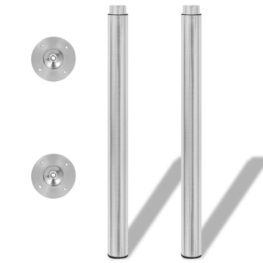 2 teleskopiske Bordben rustfritt stål 710 mm-1100 mm
