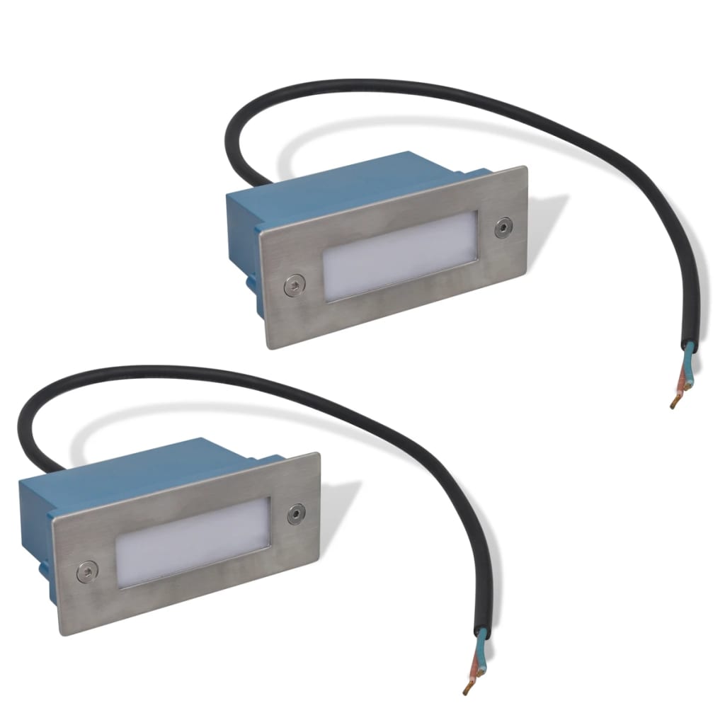 Innfelte LED-trappelys 2 stk 44 x 111 x 56 mm