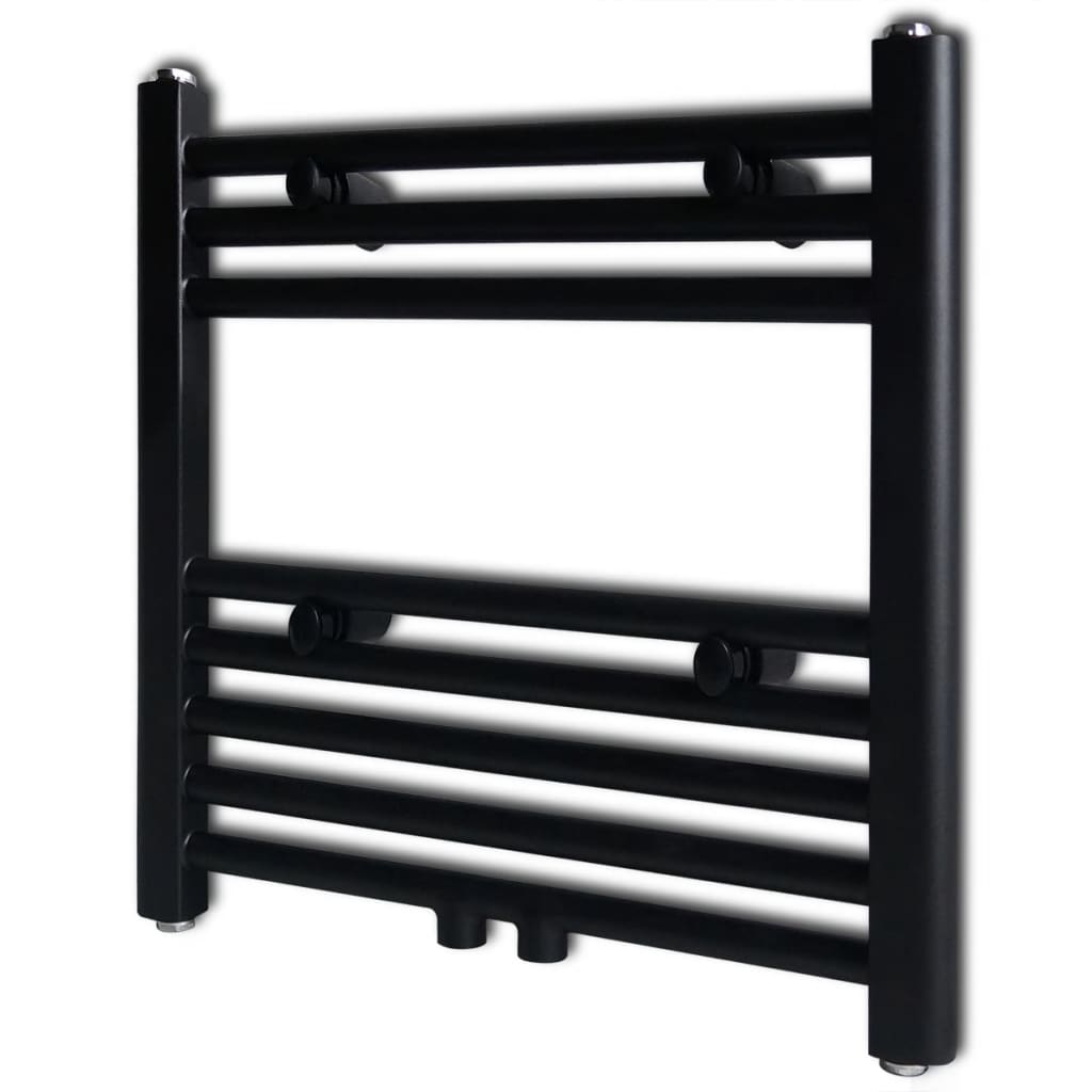 Radiator håndklestativ rett svart 480 x 480 mm
