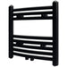 Radiator håndklestativ buet svart 480x480 mm