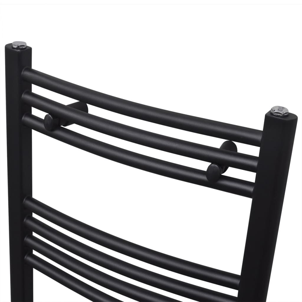 Radiator håndklestativ buet svart 480x480 mm