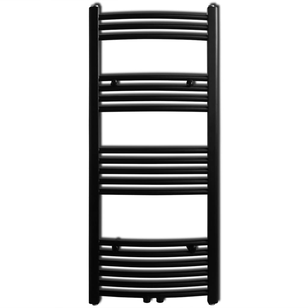 Radiator håndklestativ buet svart 500 x 1160 mm