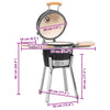 Kamado Kullgrill med røyker keramisk 81 cm