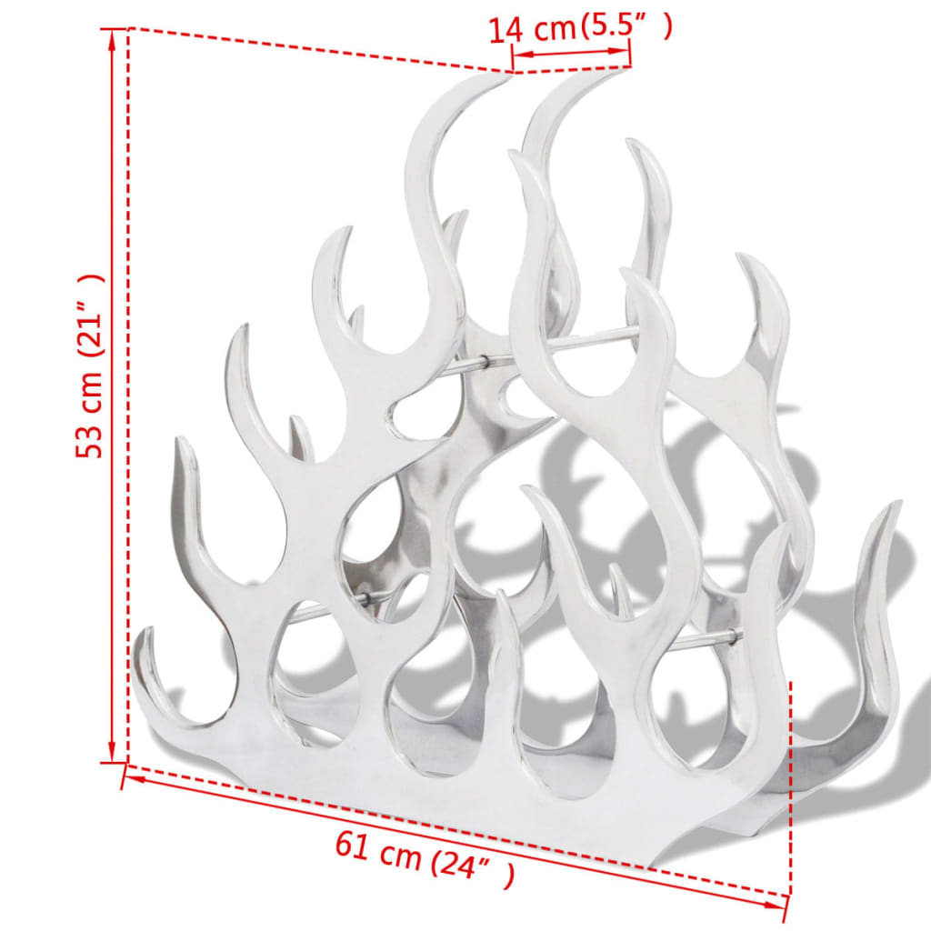 Vinstativ for 11 flasker sølv aluminium