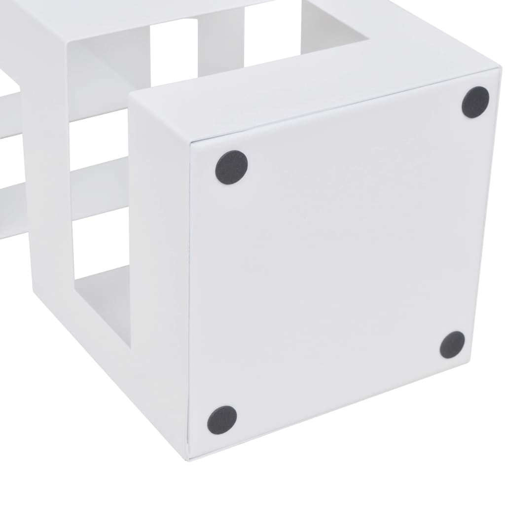 Hvit kvadratisk Paraplyholder Stokk i stål 48,5 cm