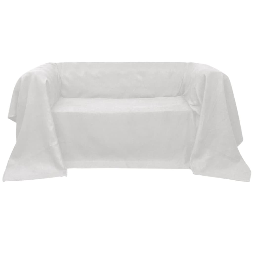 Mikro-semsket sofa overtrekk kremfarget 270 x 350 cm