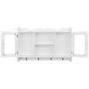 Veggskap med utstillingshyller 3 stk MDF bok/DVD/glass hvit